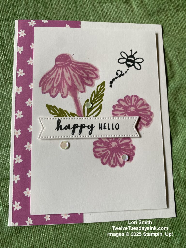 Choose Happy, July Stamp Club, Natural Botanicals, one layer card
