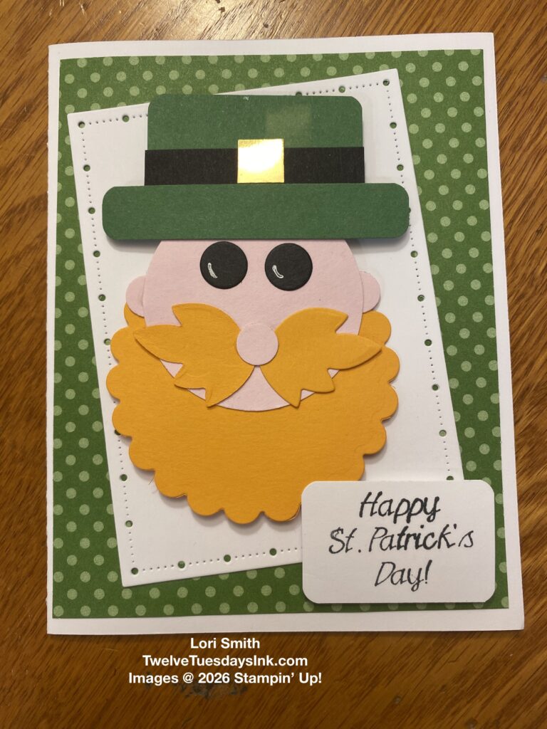 St. Patrick's Day, February card, punch art